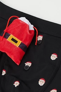Santa Claus Print Superior Cotton Boxers