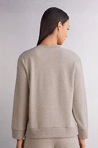 Soft Chevron Long Sleeve V-neck Top