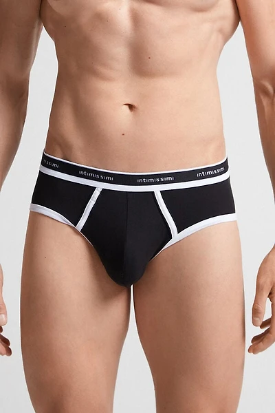 Natural Fresh Cotton Briefs with Logo