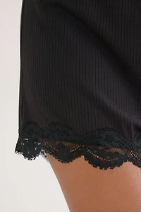 Your Everyday Wear Ribbed Shorts with Lace
