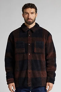 Blue and Red Check Polar Fleece Overshirt