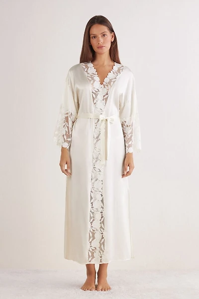 All About Flowers Long Silk Robe