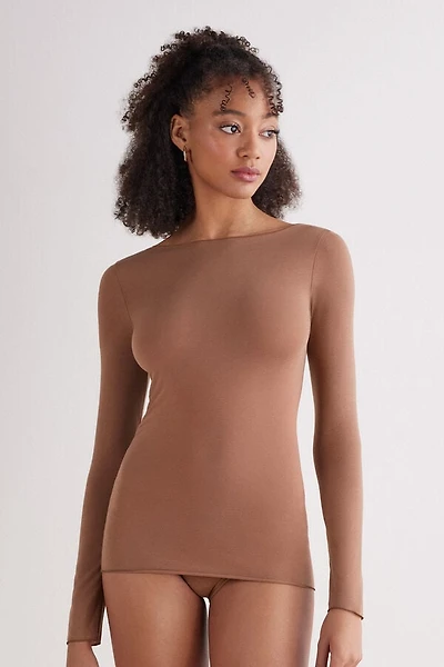 Ultralight Cotton Bateau Neck Top