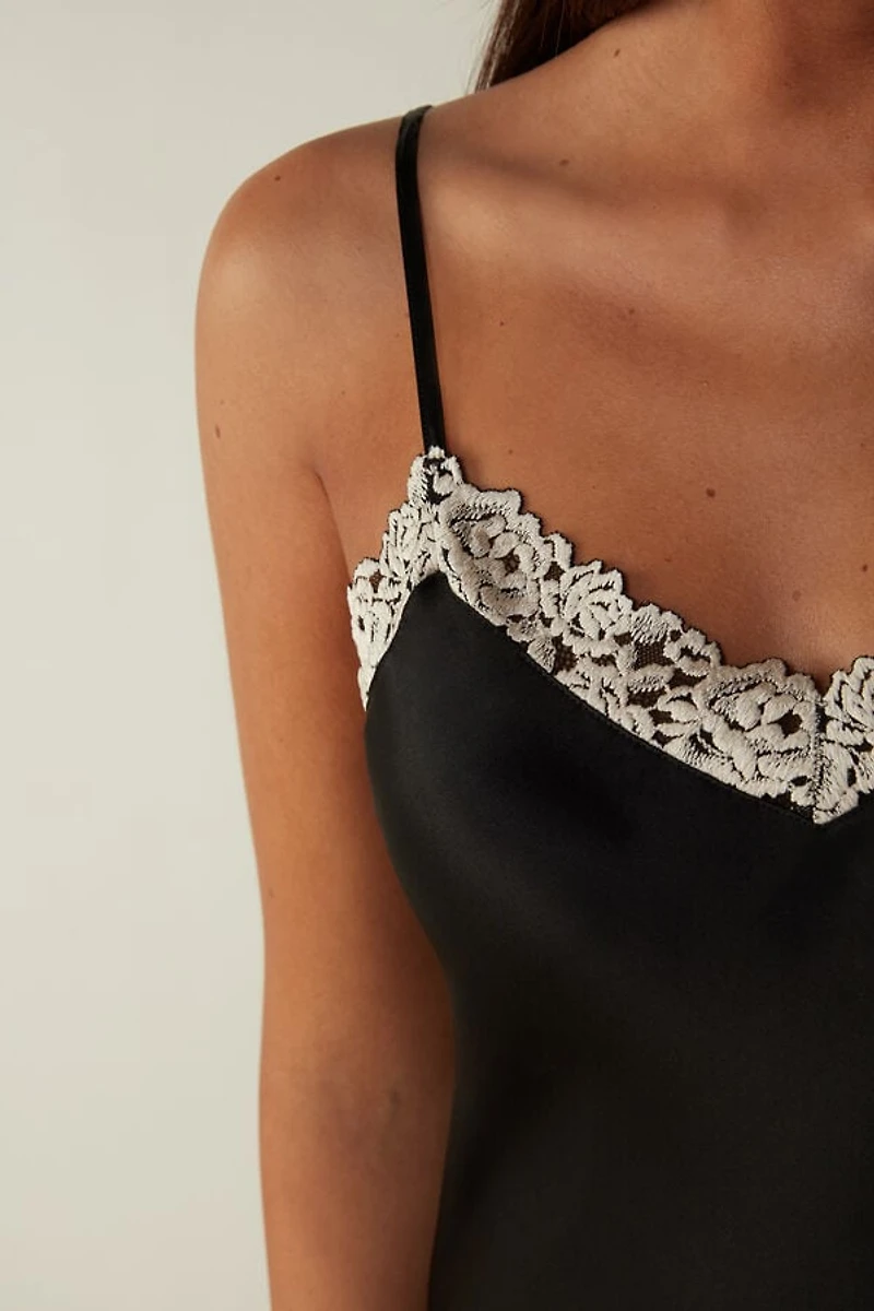 Pretty Flowers Thin Strap Silk Tank Top