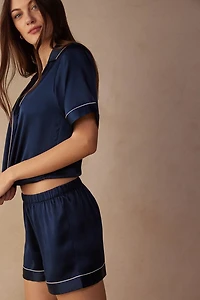 Silk Shorts with Contrast Trim