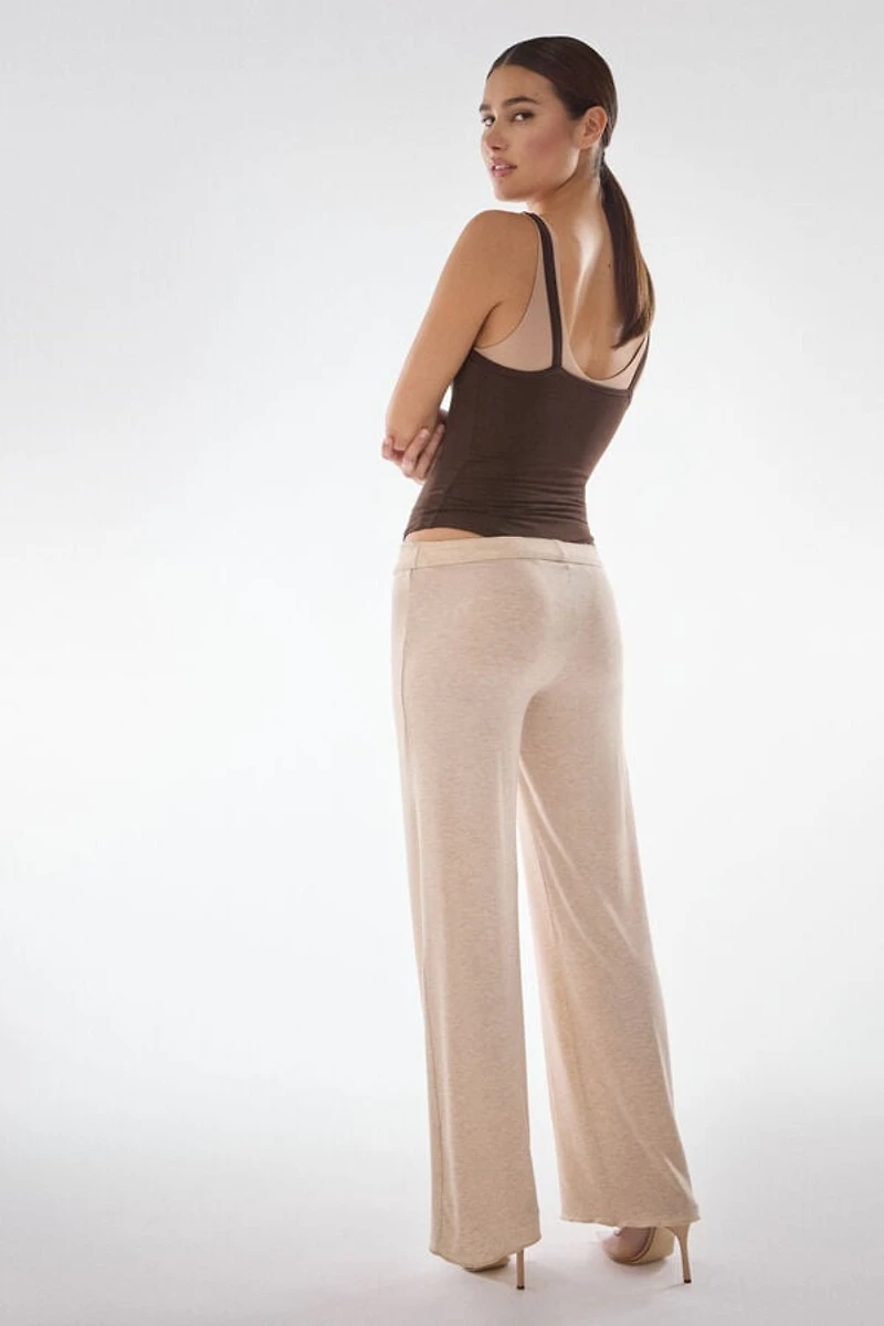 Modal and Cashmere Long Palazzo Pants
