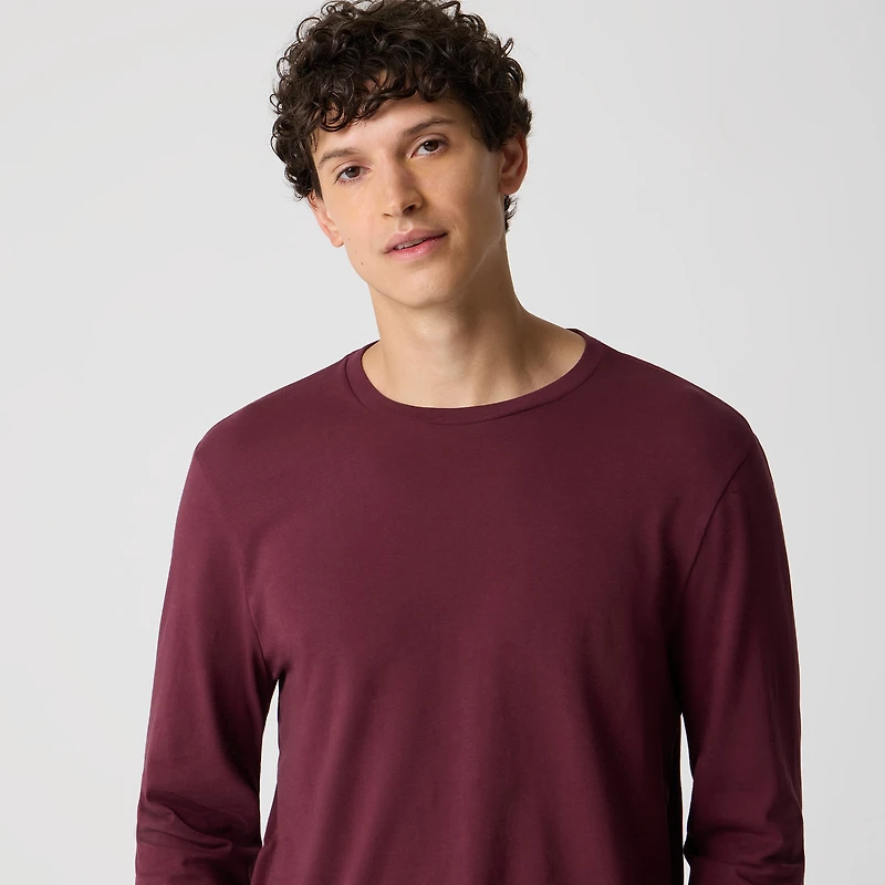 Long-sleeve washed jersey tee