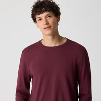 Long-sleeve washed jersey tee