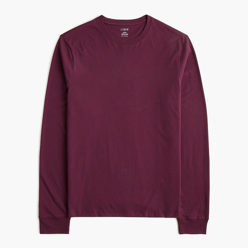 Long-sleeve washed jersey tee