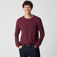Long-sleeve washed jersey tee