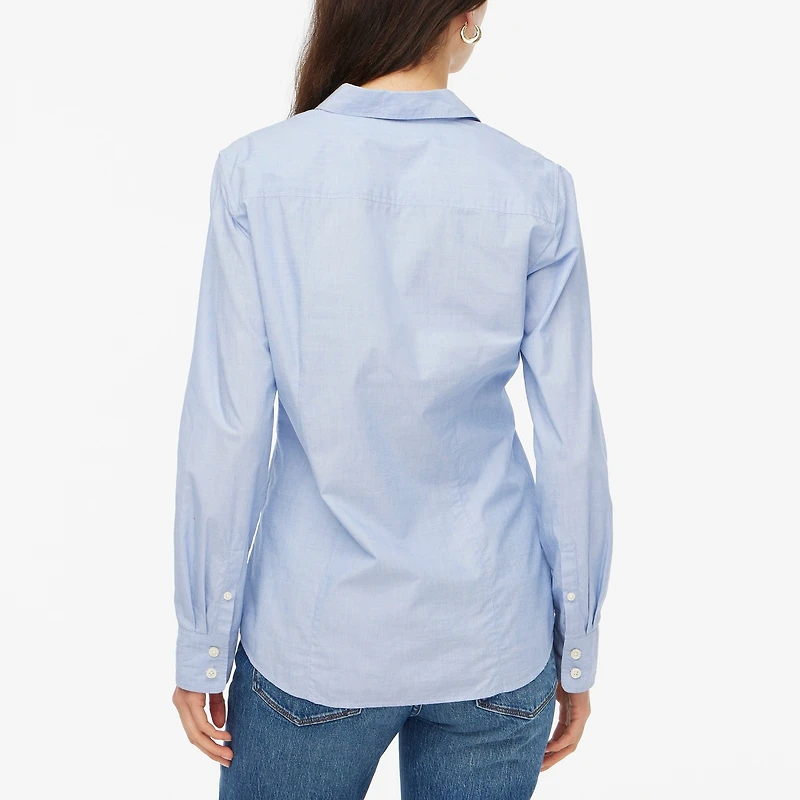 Signature-fit button-up shirt end-on-end cotton
