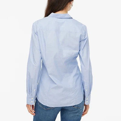 Signature-fit button-up shirt end-on-end cotton