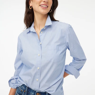 Signature-fit button-up shirt end-on-end cotton