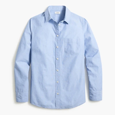 Signature-fit button-up shirt end-on-end cotton
