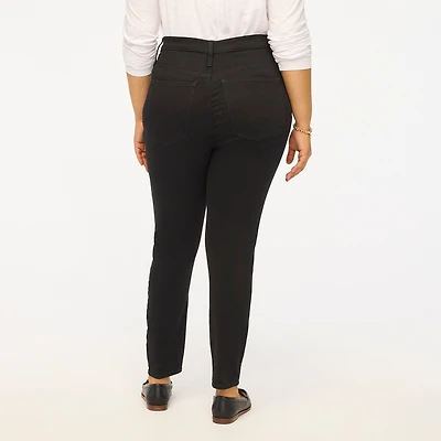 9" mid-rise black skinny jean signature stretch