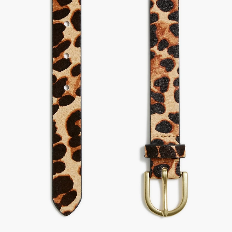 Leopard calf hair belt