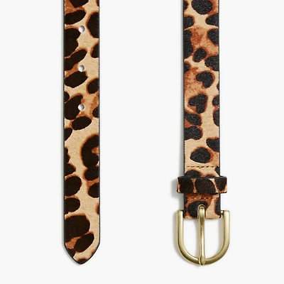 Leopard calf hair belt