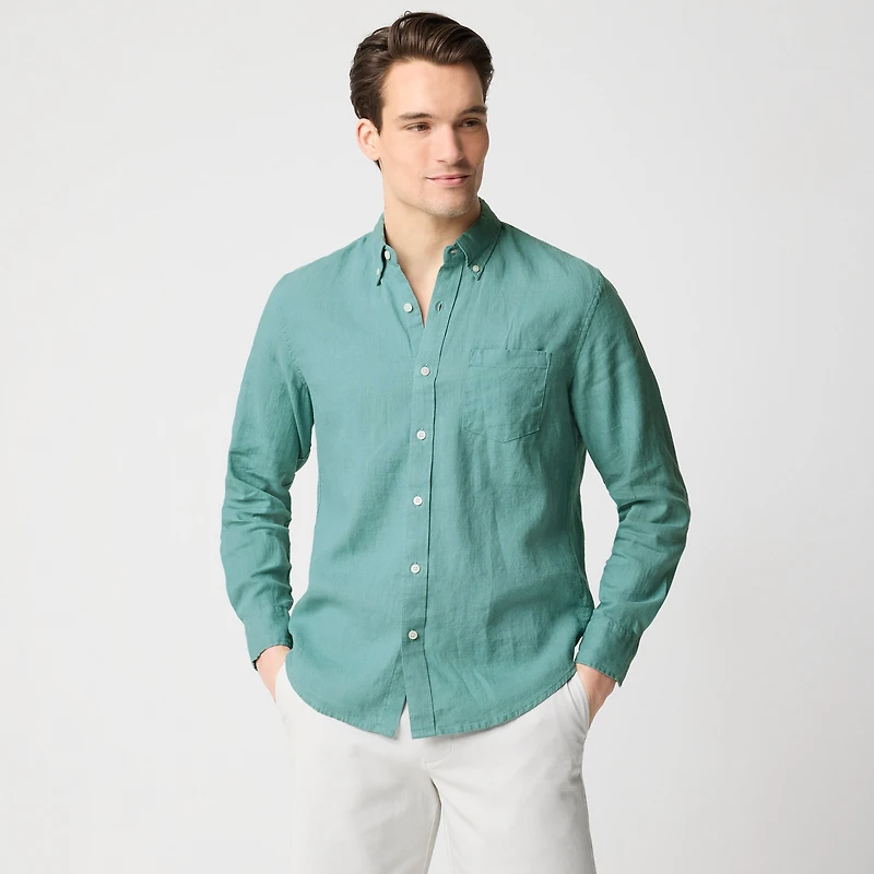 Classic linen-blend shirt