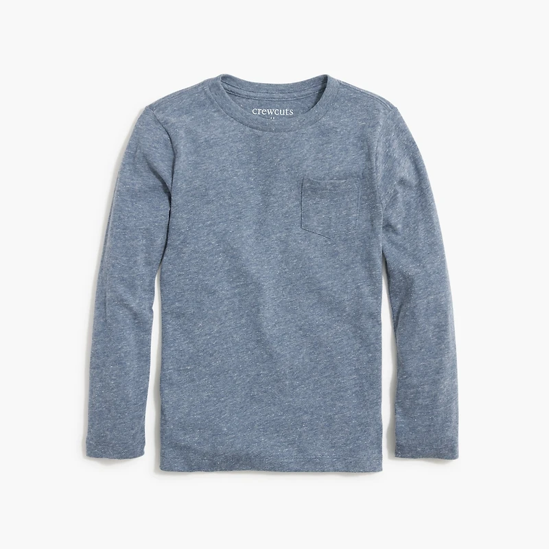 Boys' long-sleeve jersey knit pocket tee