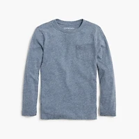 Boys' long-sleeve jersey knit pocket tee