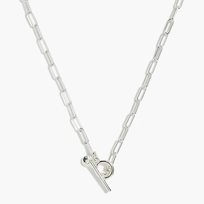 T-bar paper-clip link chain necklace