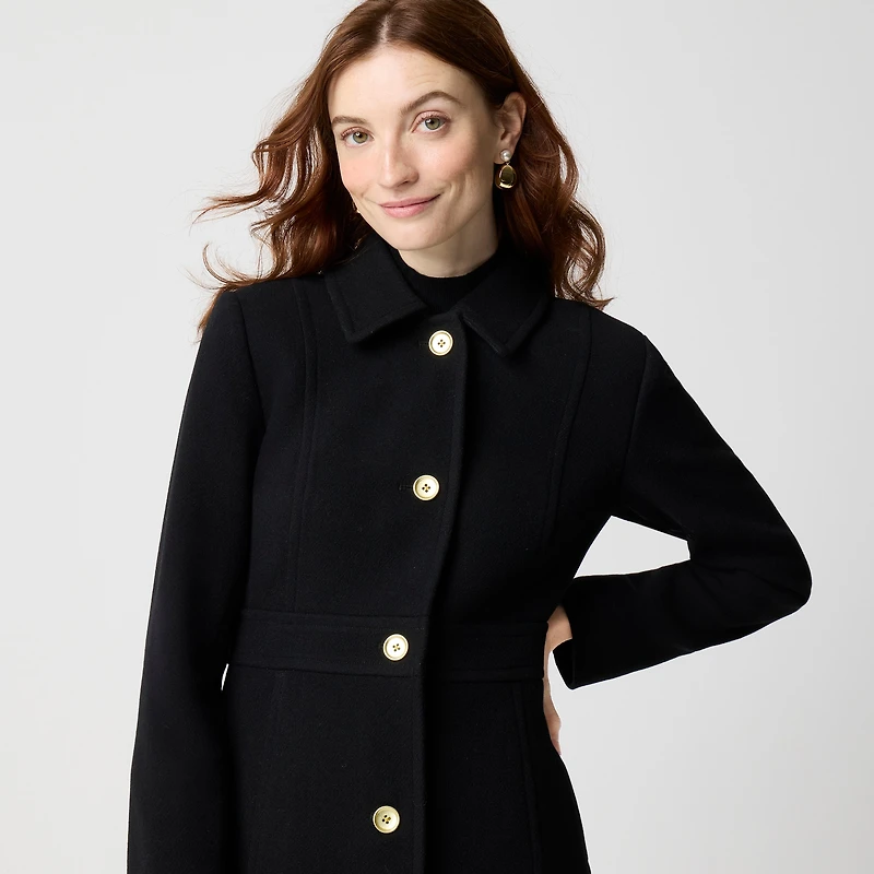 Wool-blend lady day coat