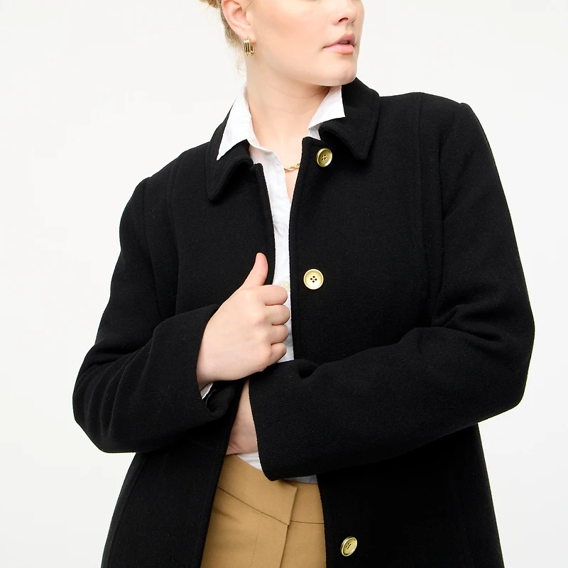 Wool-blend lady day coat