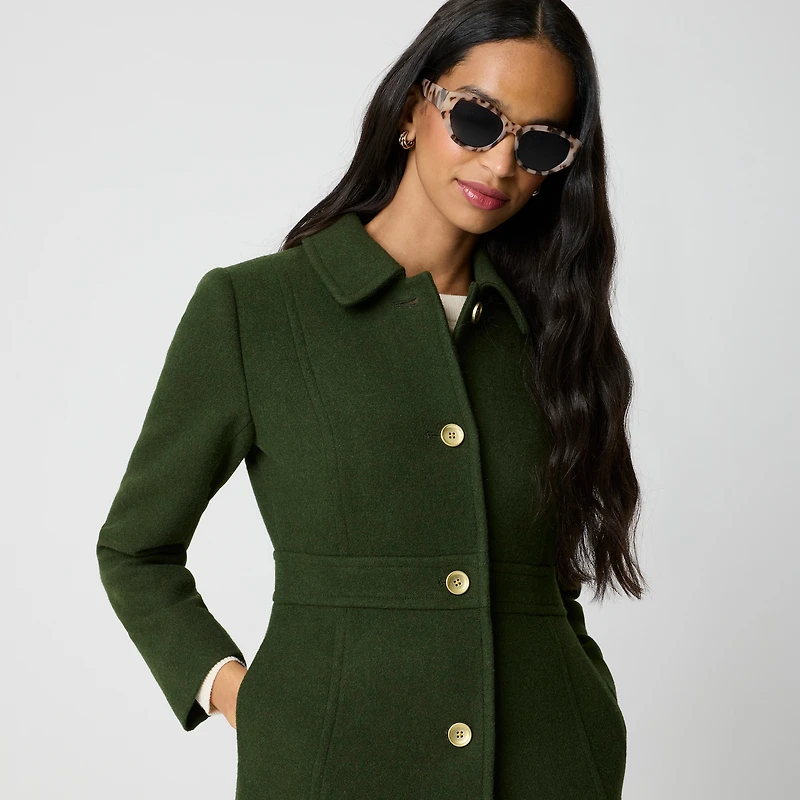 Wool-blend lady day coat