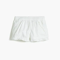 Girls' twill ruffle-trim short