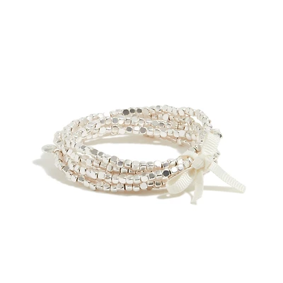 Tiny beads stretch bracelets set-of-six