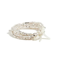 Tiny beads stretch bracelets set-of-six