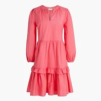 Cotton poplin tiered ruffle mini dress