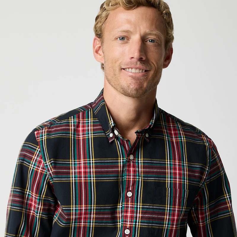 Holiday tartan flex casual shirt