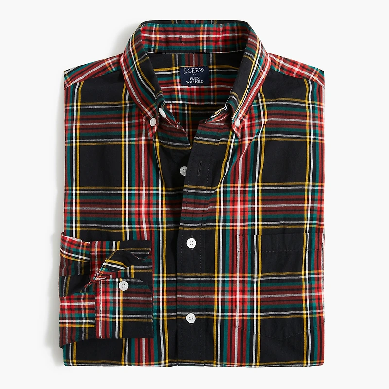 Holiday tartan flex casual shirt