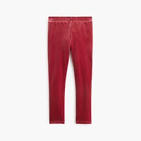 Girls' velvet leggings