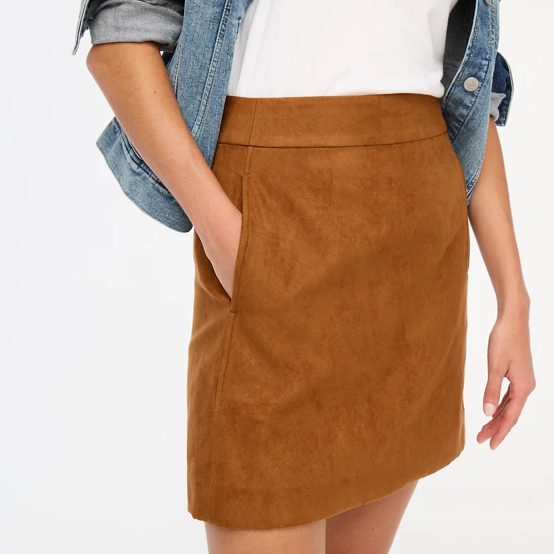 Faux-suede mini skirt