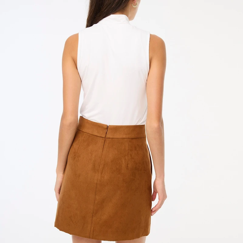 Faux-suede mini skirt