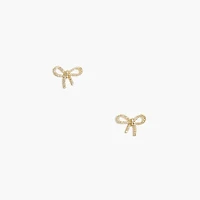 Crystal bow stud earrings