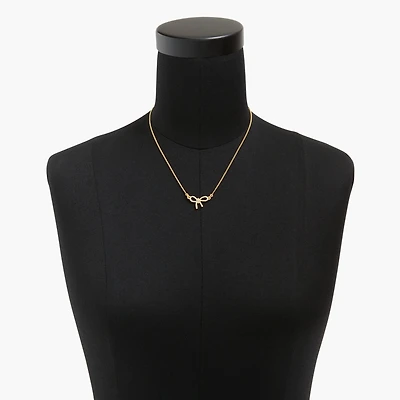 Pavé crystal bow necklace
