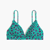 Printed french bikini top with ruffles