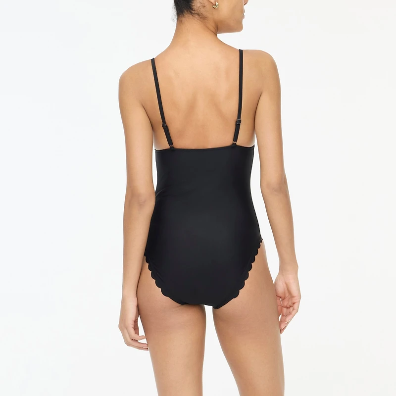 Scalloped one-piece swimsuit