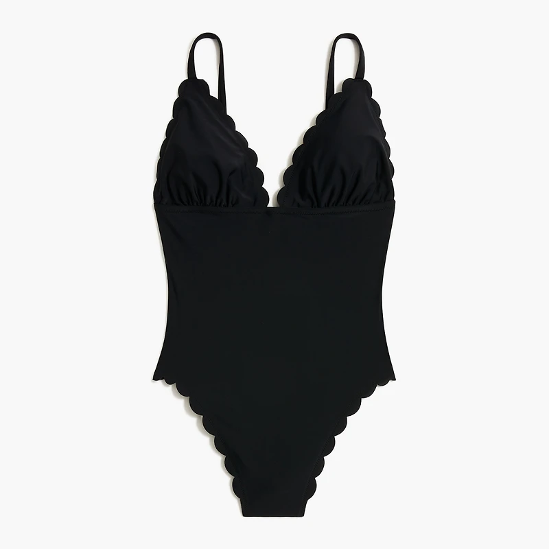 Scalloped one-piece swimsuit