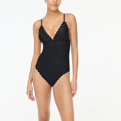 Scalloped one-piece swimsuit