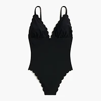 Scalloped one-piece swimsuit