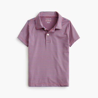 Boys' striped performance polo shirt