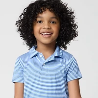 Boys' striped performance polo shirt