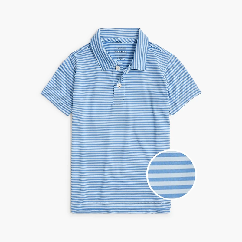 Boys' striped performance polo shirt