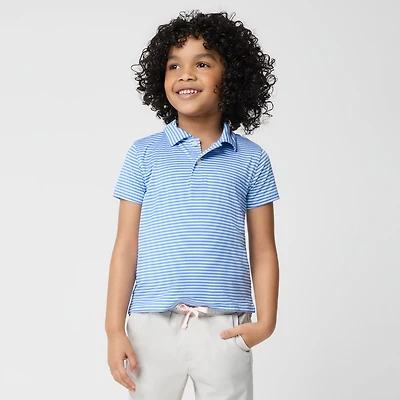 Boys' striped performance polo shirt