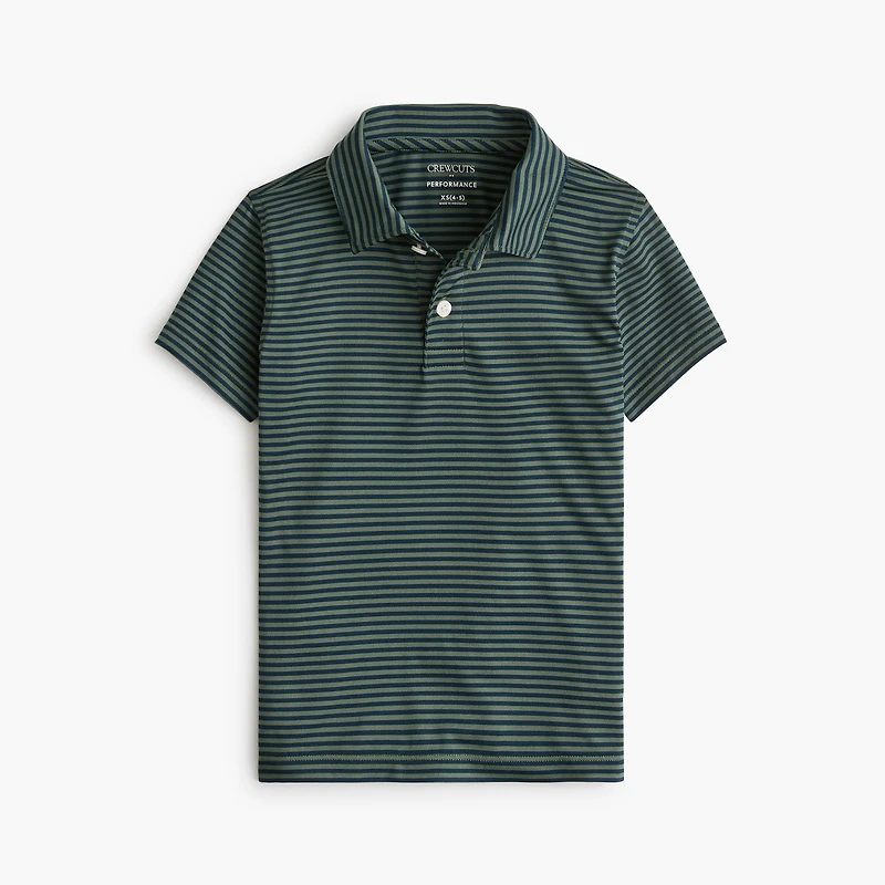 Boys' striped performance polo shirt