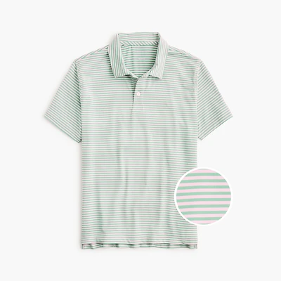 Boys' striped performance polo shirt